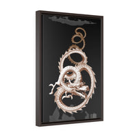 Silver Dragon Vertical Framed Canvas