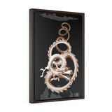 Silver Dragon Vertical Framed Canvas
