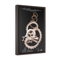 Silver Dragon Vertical Framed Canvas