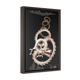 Silver Dragon Vertical Framed Canvas