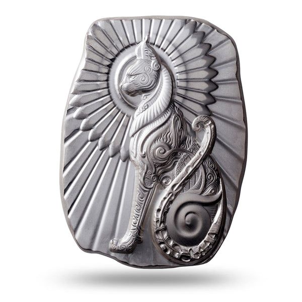 5oz 'Egyptian Cat' Argentia Silver Bar