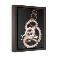 Silver Dragon Vertical Framed Canvas