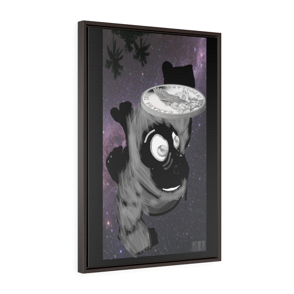 Silver Ape Vertical Framed Canvas