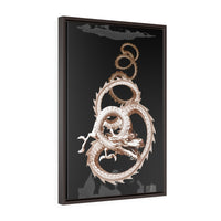Silver Dragon Vertical Framed Canvas