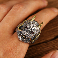 Silver Dragon King Ring - (S925 - Sterling Silver)