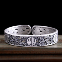 Double Happiness Fine Silver Bracelet - (S999 - Fine Silver)