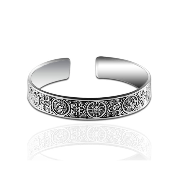 Sterling Silver Four Animal Bracelet - (S925 - Sterling Silver)