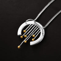 Sterling Silver Handmade Curtain Pendant - (S925 - Sterling Silver)