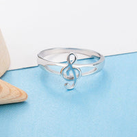 Sterling Silver Musical Note Ring - (S925 - Sterling Silver)