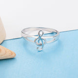 Sterling Silver Musical Note Ring - (S925 - Sterling Silver)