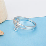 Sterling Silver Musical Note Ring - (S925 - Sterling Silver)