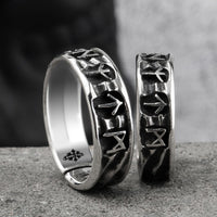 Sterling Silver Vikings Ring With Rune - (S925 - Sterling Silver)