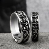 Sterling Silver Vikings Ring With Rune - (S925 - Sterling Silver)