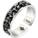 Sterling Silver Vikings Ring With Rune - (S925 - Sterling Silver)
