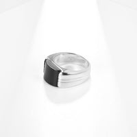 Natural Black Onyx Silver Ring - (S925 - Sterling Silver)