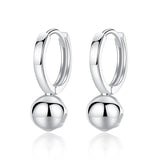 Sterling Silver Simple Round Bead Earrings - (S925 - Sterling Silver)