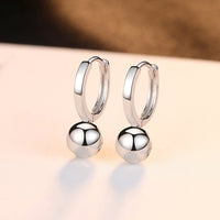 Sterling Silver Simple Round Bead Earrings - (S925 - Sterling Silver)