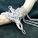 Sterling Silver Elven Evenstar Pendant with Necklace - (S925 - Sterling Silver)