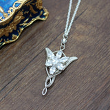 Sterling Silver Elven Evenstar Pendant with Necklace - (S925 - Sterling Silver)