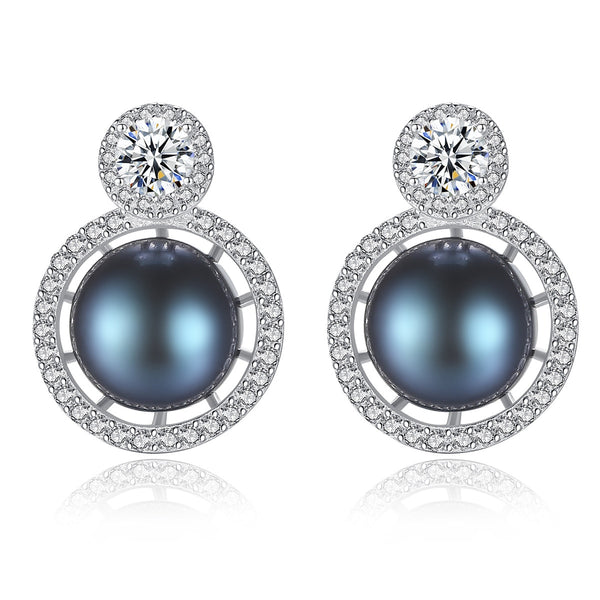 Sterling Silver Freshwater Pearl Stud Earrings - (S925 - Sterling Silver)