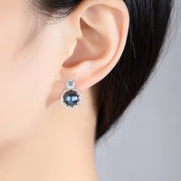 Sterling Silver Freshwater Pearl Stud Earrings - (S925 - Sterling Silver)