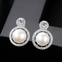 Sterling Silver Freshwater Pearl Stud Earrings - (S925 - Sterling Silver)