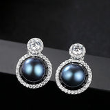 Sterling Silver Freshwater Pearl Stud Earrings - (S925 - Sterling Silver)
