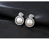 Sterling Silver Freshwater Pearl Stud Earrings - (S925 - Sterling Silver)