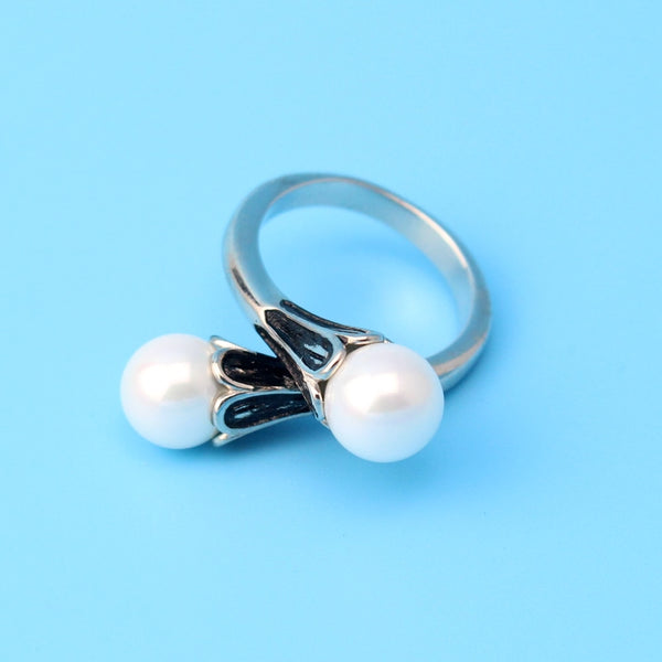 Sterling Silver Daenerys Pearl Ring - (S925 - Sterling Silver)