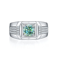 Silver Green Moissanite Ring - (S925 - Sterling Silver)