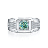 Silver Green Moissanite Ring - (S925 - Sterling Silver)