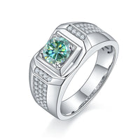 Silver Green Moissanite Ring - (S925 - Sterling Silver)