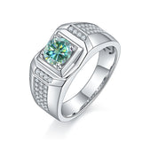 Silver Green Moissanite Ring - (S925 - Sterling Silver)