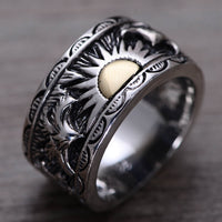 Sterling Silver Eagle Sun Ring - (S925 - Sterling Silver)