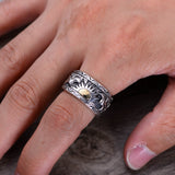 Sterling Silver Eagle Sun Ring - (S925 - Sterling Silver)