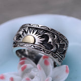 Sterling Silver Eagle Sun Ring - (S925 - Sterling Silver)
