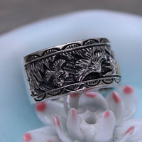 Sterling Silver Eagle Sun Ring - (S925 - Sterling Silver)
