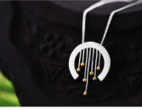 Sterling Silver Handmade Curtain Pendant - (S925 - Sterling Silver)