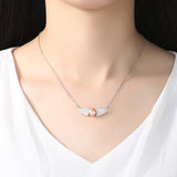 Silver Angel Wings with Freshwater Pearl and Necklace - (S925 - Sterling Silver)
