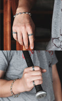 Sterling Silver Vikings Ring With Rune - (S925 - Sterling Silver)