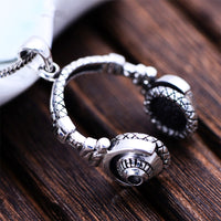 Sterling Silver Hip-hop Headset Pendant - (S925 - Sterling Silver)