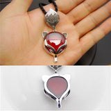 Garnet Fox Sterling Silver Pendant - (S925 - Sterling Silver)