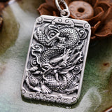 Hand Crafted Fine Silver Cloud Dragon Pendant with Necklace - (S999 - Fine Silver)