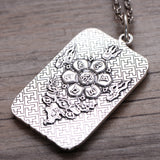 Hand Crafted Fine Silver Cloud Dragon Pendant with Necklace - (S999 - Fine Silver)