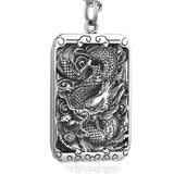 Hand Crafted Fine Silver Cloud Dragon Pendant with Necklace - (S999 - Fine Silver)