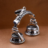 Silver Headset Pendants with Chain Necklace - (S925 - Sterling Silver)