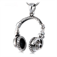 Silver Headset Pendants with Chain Necklace - (S925 - Sterling Silver)
