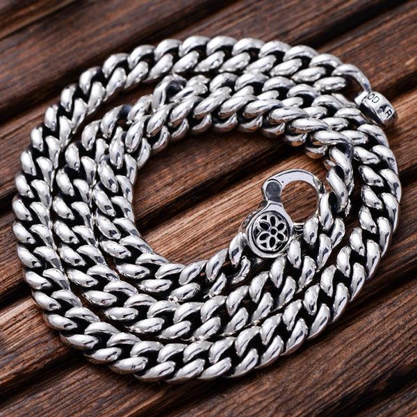 Vintage Wide Chain Necklace - (S925 - Sterling Silver)