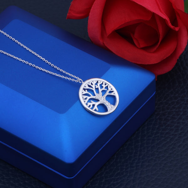 Silver Tree of Life Pendant with Necklace - (S925 - Sterling Silver)