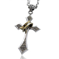 Silver Cross Pendant with Chain Necklace - (S925 - Sterling Silver)